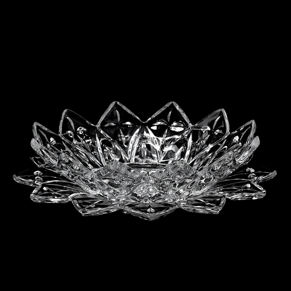 Vintage Federal Glass Petal Dessert Lotus Starburst 6" Plate & 5" Berry Bowl Set